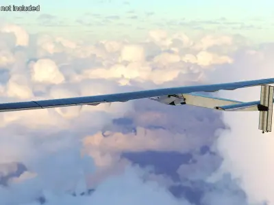 Solar Cargo Airplane Blue 3D model