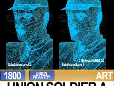 Civil War Union Soldier A Infantry 3D model