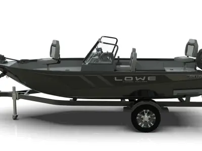 Boat Lowe Fishing Machine 1775 WT plus Trailer  Low-poly 3D model