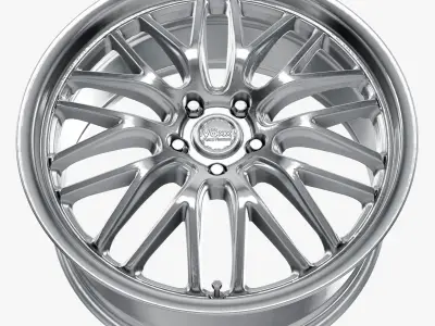 Voxx Masi Wheel Feather Forged Silver With Machined Lip Mustang 3D model