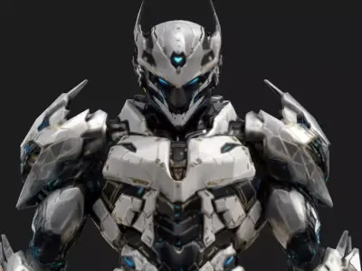 NEW Sci Fi Warrior Protagonist with rig Low-poly 3D model