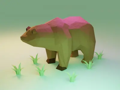 Low Poly Bear Free low-poly 3D model