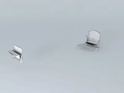 Deck  Bench with Privacy Screen Free 3D model