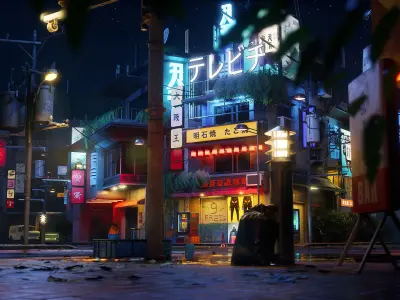 Tokyo Street Part 2 Low-poly 3D model