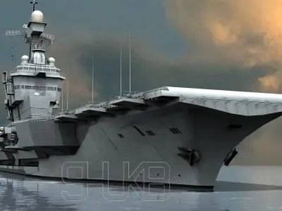 Nuclear aircraft carrier Charles de Gaulle 3D model