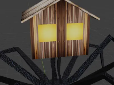 Spider House Head 3D Low-Poly Model Rigged Low-poly 3D model