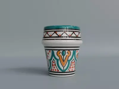 Moroccan Ceramic Cup  Traditional Decorative 3D Model Low-poly 3D model
