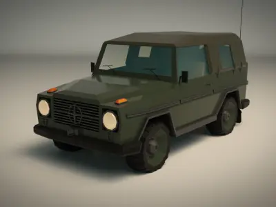 Low Poly Military Jeep 02 Low-poly 3D model
