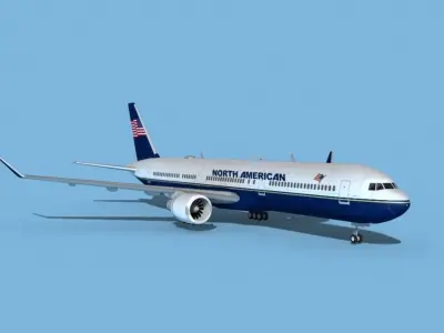 Boeing 767-400 North American 3D model