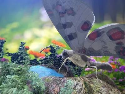 Apollo Butterfly Low-poly 3D model