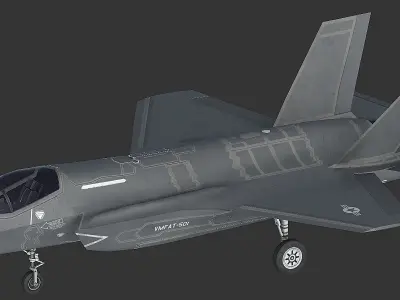 F35B fighter Low-poly 3D model