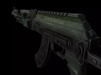 AK47 CyberShot and Shadow Rage SciFi Assaultrifle Low-poly 3D model