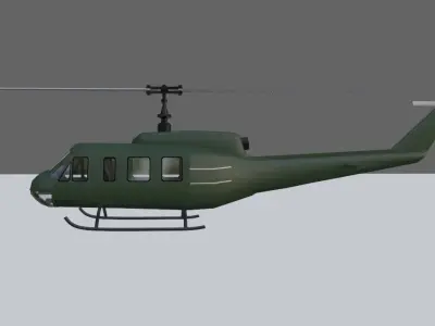 Helicopter - Chopper - Vietnam - Helicoptero Low-poly 3D model