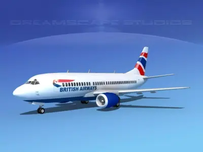 Boeing 737-300 British Airways 3D model