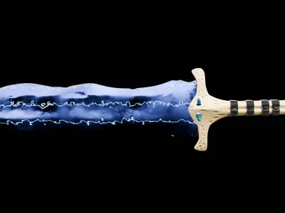 Thunder sword Low-poly 3D model