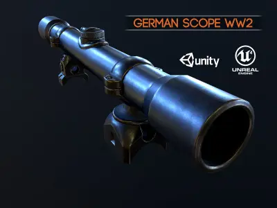 German Scope ww2 for mauser98k rifle PBR Low-poly 3D model