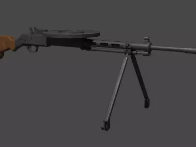 DP - 28 machine gun Low-poly 3D model
