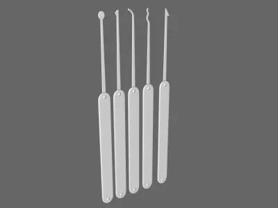 Lockpick Set Game Low-poly 3D model