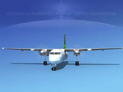 Fokker 50 Air Baltic 3D model