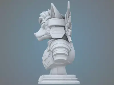 Sci-Fi Fox Commander Sculpture PM-30 3D print model
