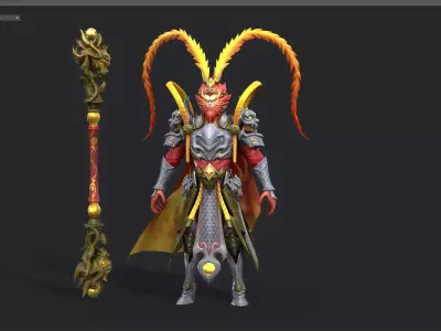 The Monkey King Low-poly 3D model
