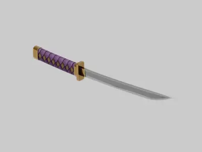 Japanese Furniture Kit - 3 Swords kit Low-poly 3D model