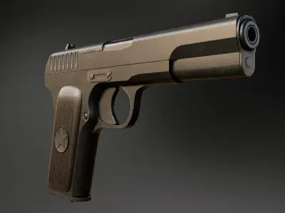 TT33 Tokarev Low-poly 3D model