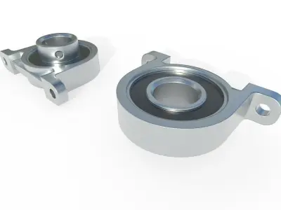 Flange Bearing 03 Low-poly 3D model