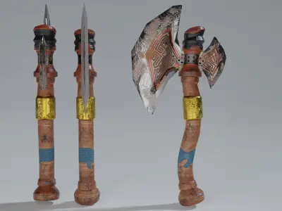 Axe Lowpoly game asset Free low-poly 3D model
