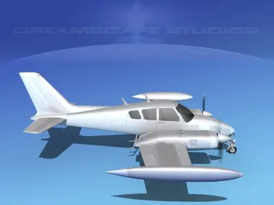 Cessna 320 Skyknight Bare Metal 3D model