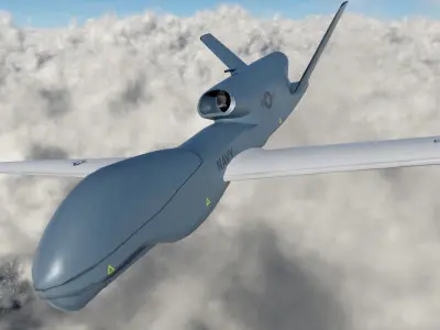 RQ-4B Drone Low-poly 3D model