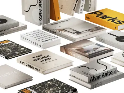 212 decorative books set 21 gold collection PART 2 3D model