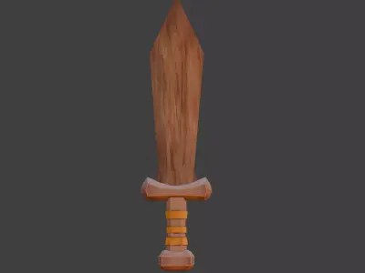 Stylised wood swords low-poly game ready Low-poly 3D model