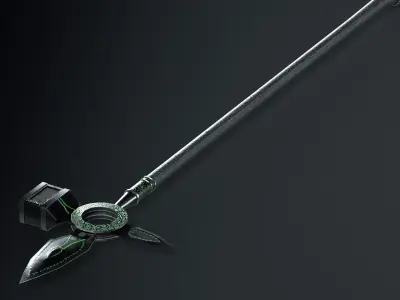 Game Ready necrotic spear Low-poly 3D model