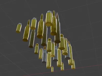 24 Bullets Low-poly 3D model