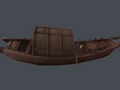 china wooden boat 3D model