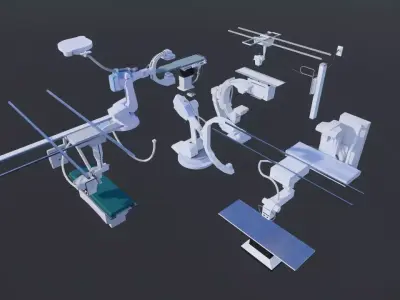 3d Model Medical Mechine Imaging Equipment Set Xray Low-poly 3D model