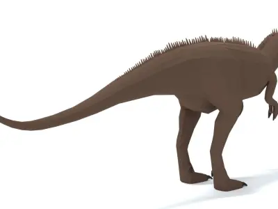 Low Poly Cartoon Carcharodontosaurus Dinosaur Low-poly 3D model