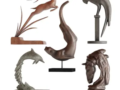 Animal Scluptures 02 Low-poly 3D model