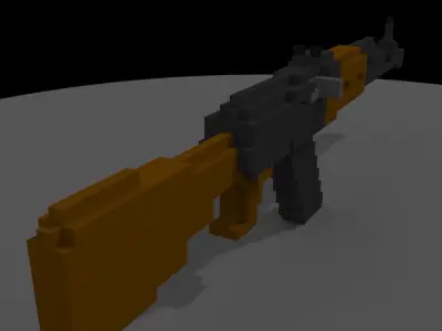 VOXEL AK47 Low-poly 3D model