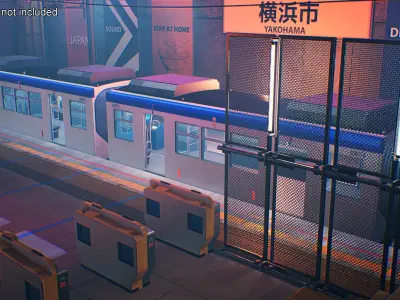 Chongqing Monorail Train Head and Passenger Cars Rigged 3D model