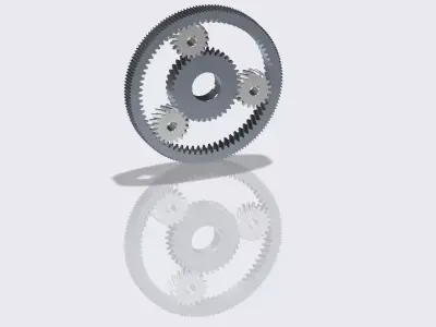 Planetary gear Low-poly 3D model