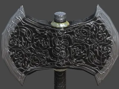 Battle ax1 Low-poly 3D model