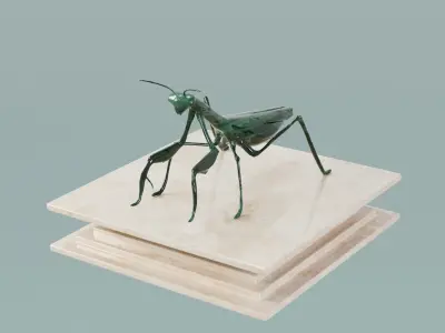 House Decoration Mantis Statue Low-poly 3D model
