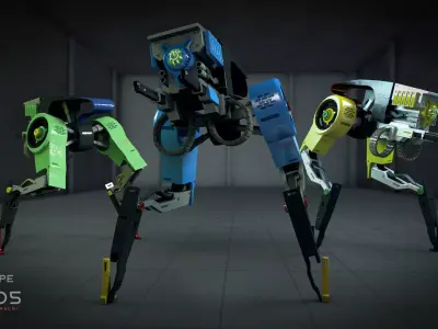 two legs robot 3D model