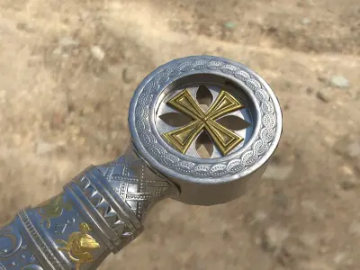 Sword Templar Low-poly 3D model