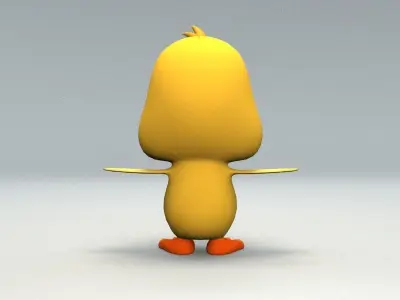 cartoon chicken Low-poly 3D model