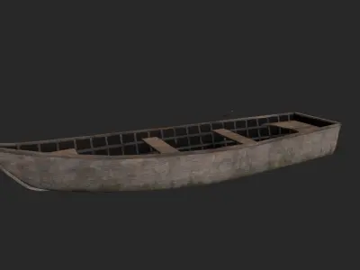 Wood Boat  Low-poly 3D model