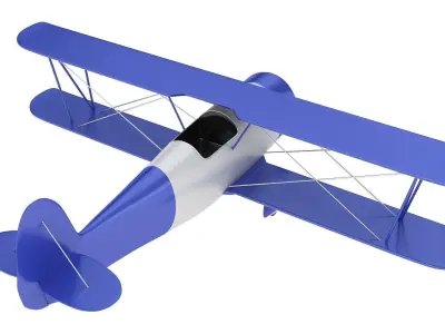 Biplane vintage 3D model