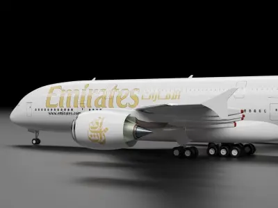 Airbus A380-800 with Emirates Livery 3D model